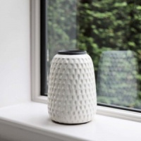 Off White Terrain Ceramic Vase with Trim by Biggie Best